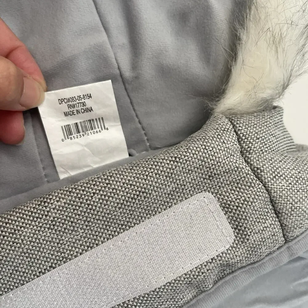 Boots & Barkley Hooded‎ Gray Vest Pet Apparel, Leg Hole Snaps Dog Puffer, Medium